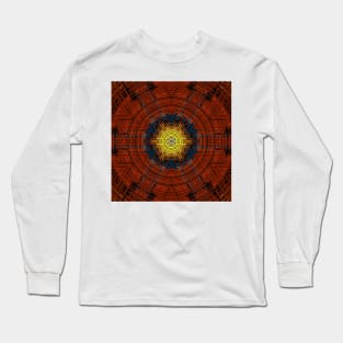 Weave Mandala Yellow Orange and Blue Long Sleeve T-Shirt